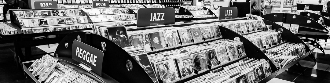 Vinyl shop black and white